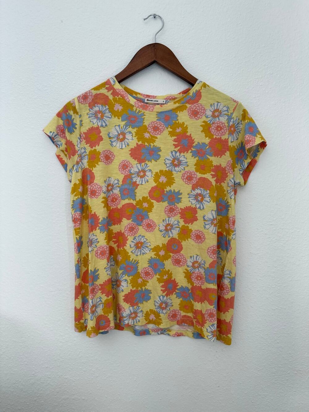 Marine Layer Floral T Shirt Size Small